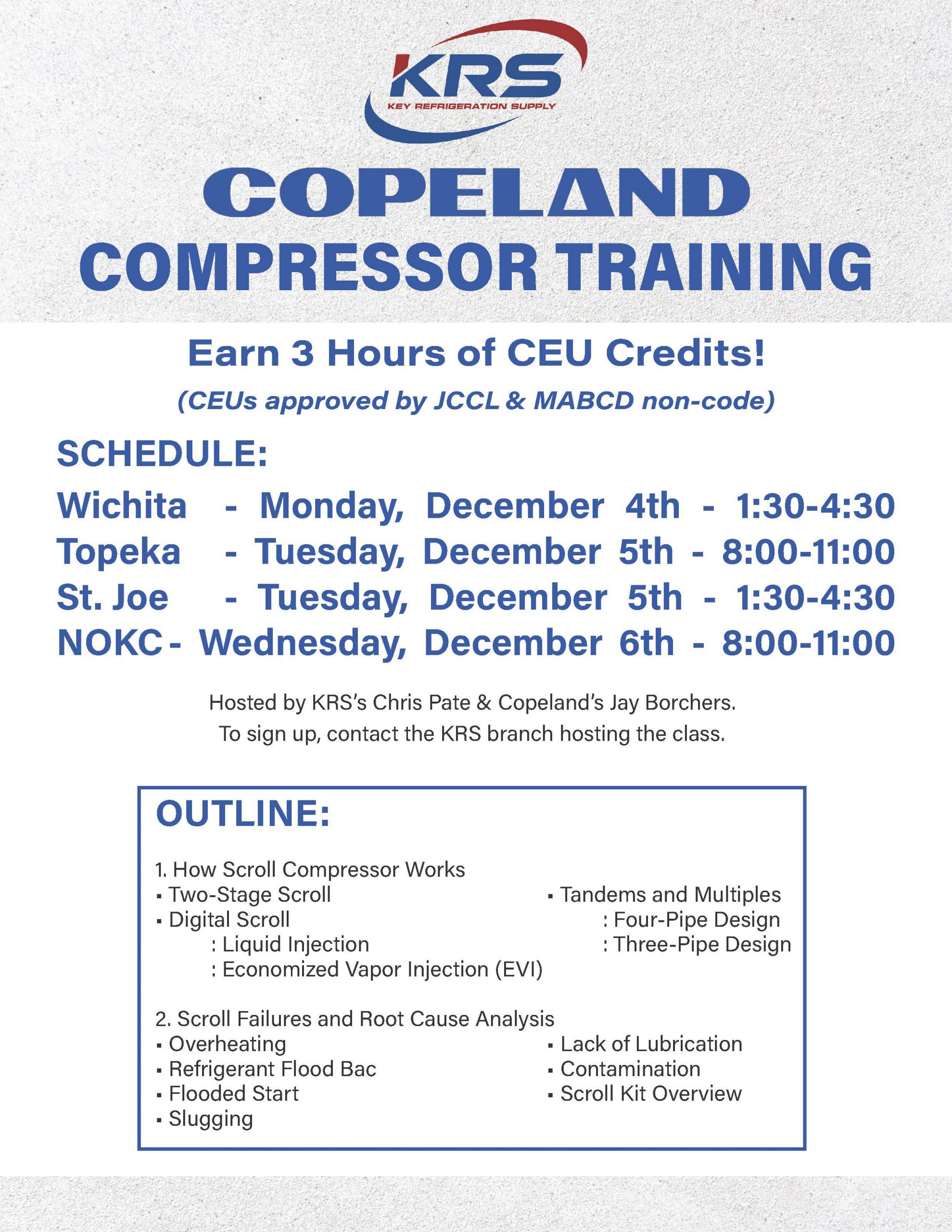 Copeland Training Topeka Key Refrigeration